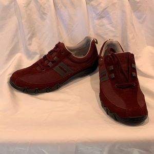 Hotter Women's Leanne Maroon Nubuck Suede Sneakers